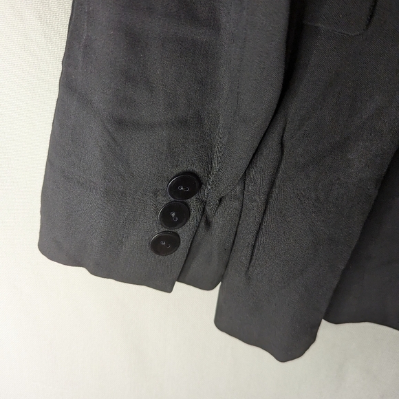 Zara Woman Black Long Sleeve Single Button Blazer Size 6 Wool Blend - Picture 6 of 10